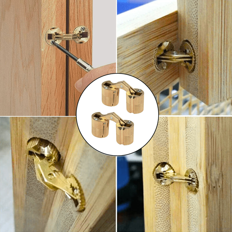 Cerniere Invisibili da Incasso per Legno - d 16 mm (2 Pezzi)