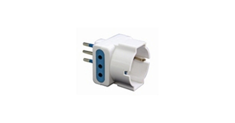 Adattatore Triplo con Spina 10A e Presa Schuko