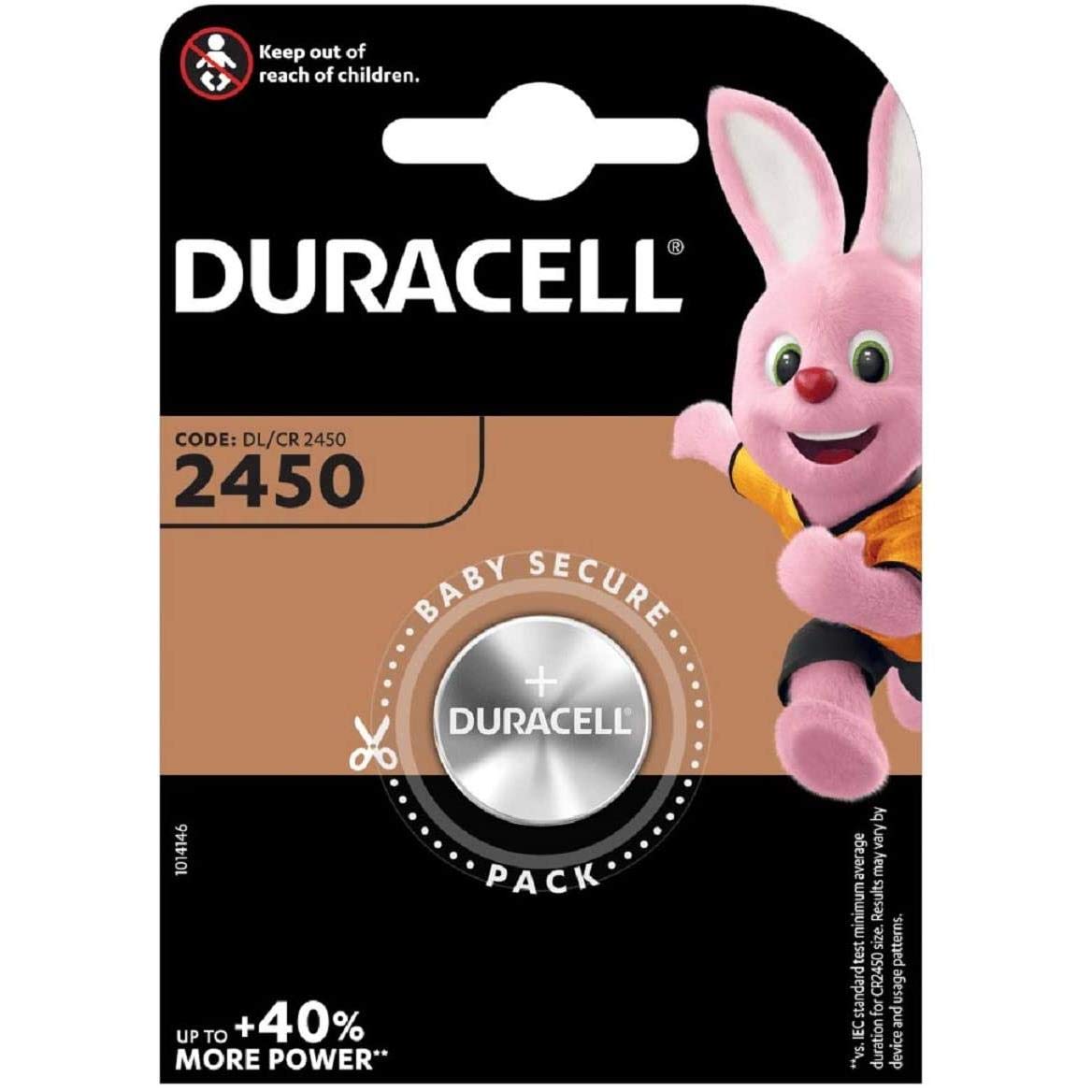 Batteria a Bottone al Litio Duracell CR2450 - 1 Pezzo