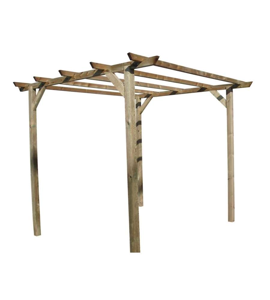 Pergola in Legno di Pino con Pilastri 7x7 cm - 3x3x240h cm
