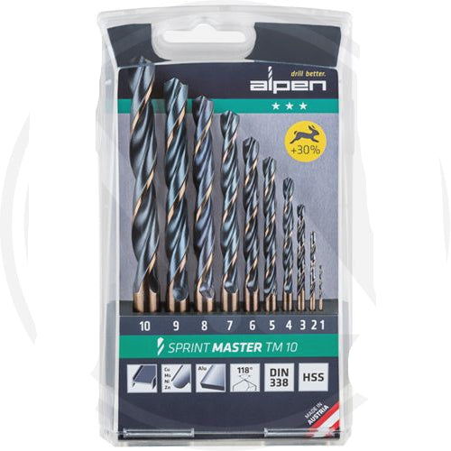 Punte per Metallo Hss Serie 10pz Alpen