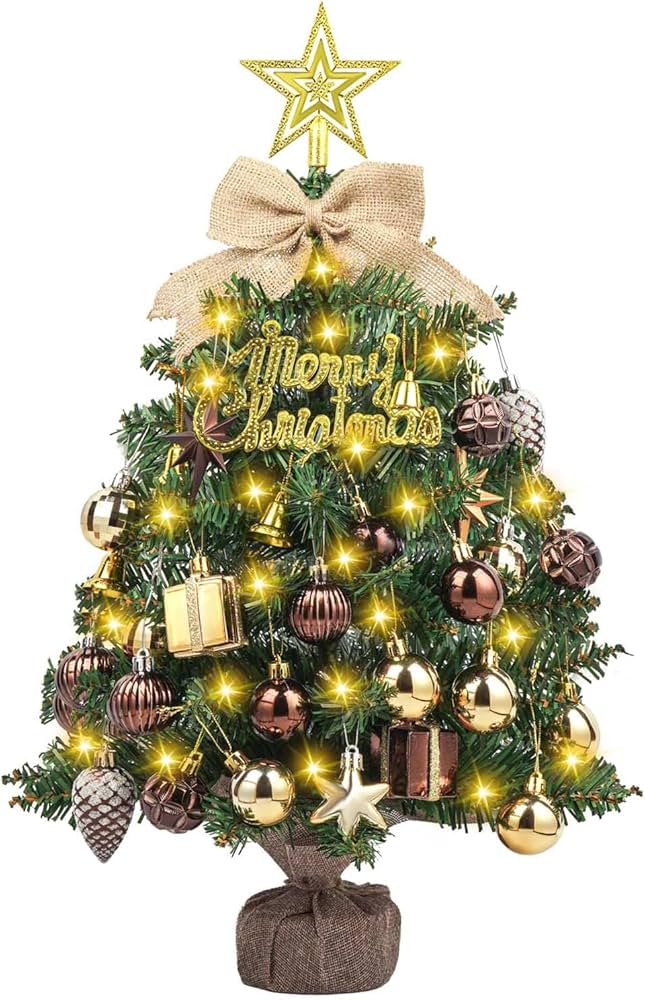 Albero di Natale Decorato 50 cm Oro