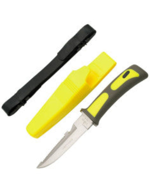 Coltello Subacqueo Lama 11.5cm Giallo Nero