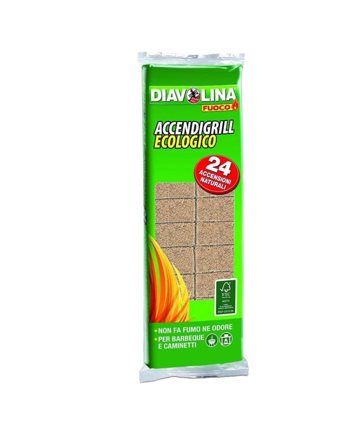 Accendifuoco Ecologico Diavolina - Confezione 24 Pezzi