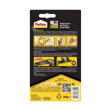 Adesivo di Montaggio Millechiodi Forte Presa 100 g - Pattex