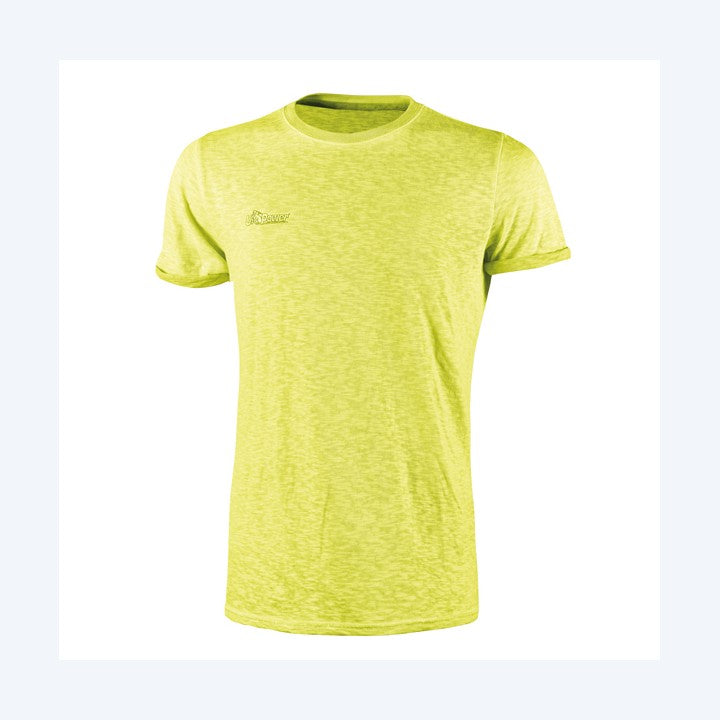 Fluo Yellow t-shirt cotone fiammato