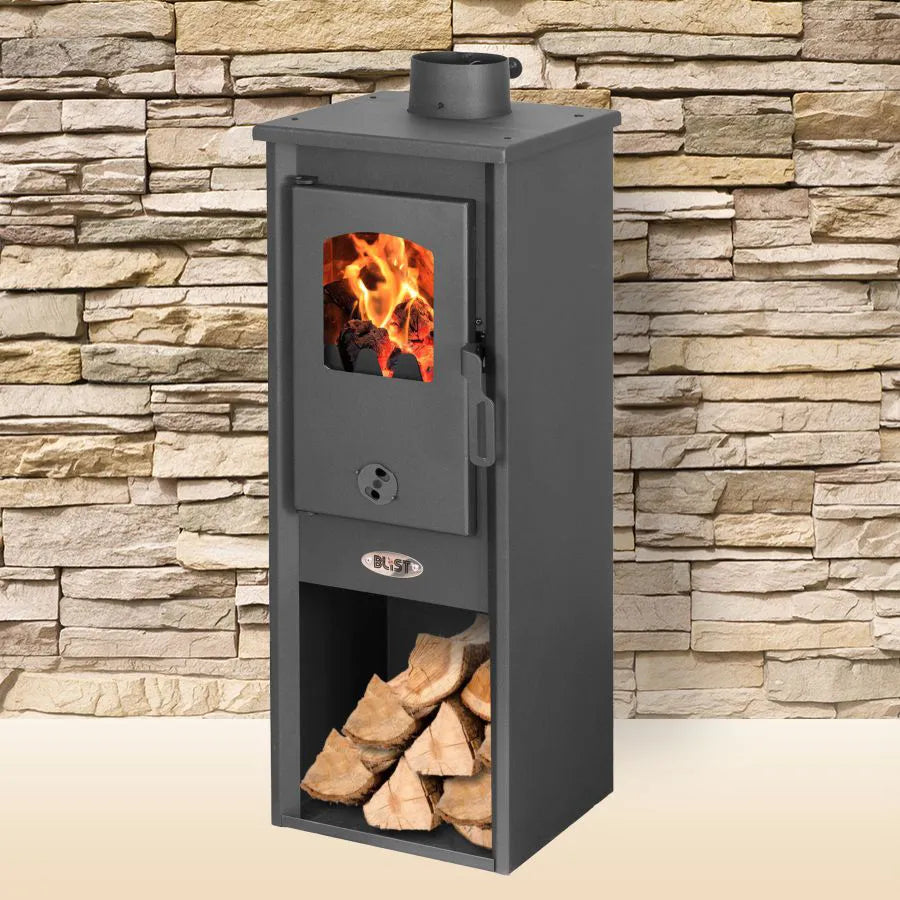 Stufa a Legna in Acciaio Berna Antracite - Potenza 5,3 kW