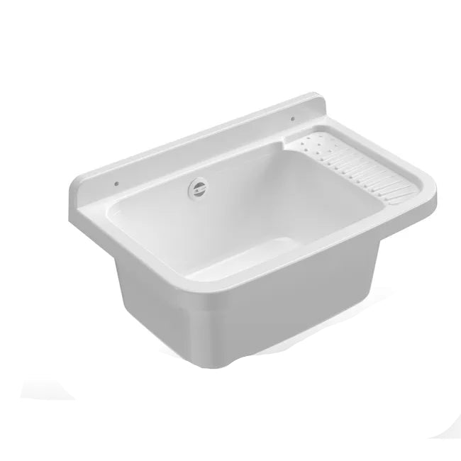 Lavatoio da Parete in Resina con Sifone Incluso - 50x35 cm