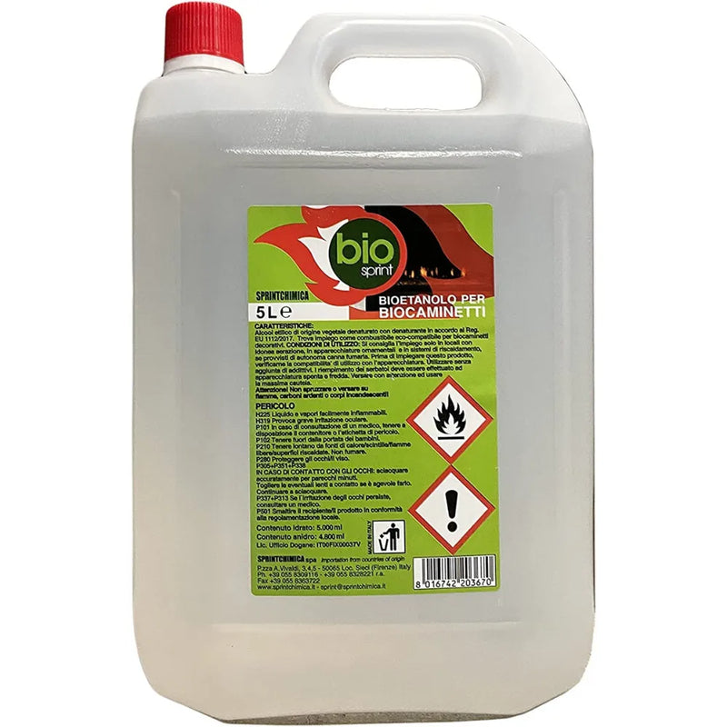 Bioetanolo Liquido Denaturato per Camini - Formato 10 Litri