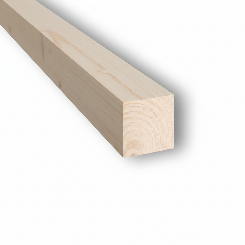 Listello Quadro Rinforzato in Legno di Abete - 6x6x200 cm