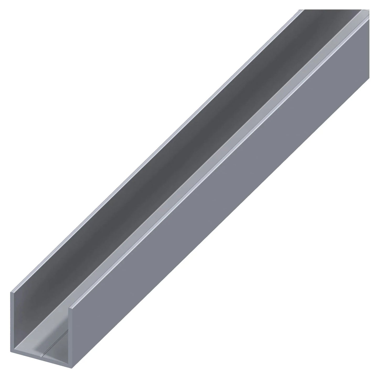 Profilo Canalino a U in Alluminio Argento - 10x20x1 mm (1 mt)