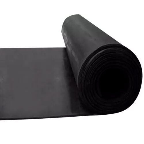 Tappeto in Gomma Liscia Pesante Nero - h 130 cm x Spessore 3 mm