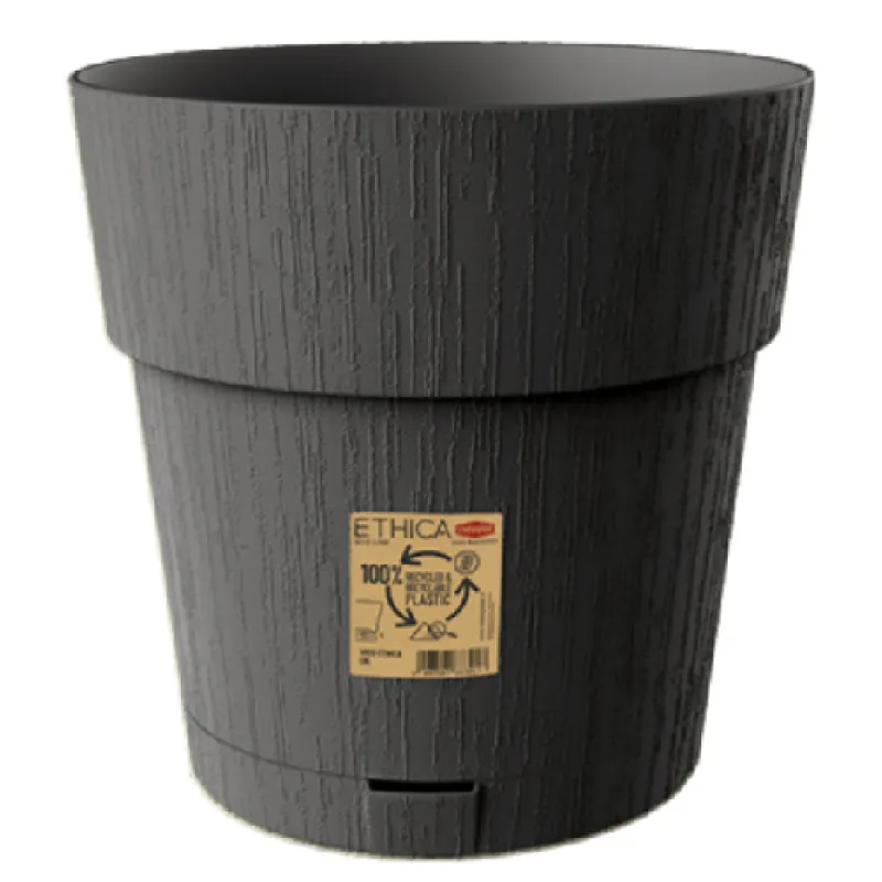 Vaso Ethica con Riserva d'Acqua Grigio - 20 cm