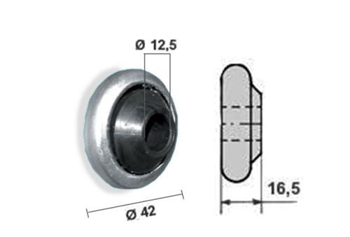 Cuscinetto a Sfera Diametro 42 mm con Boccola in Nylon