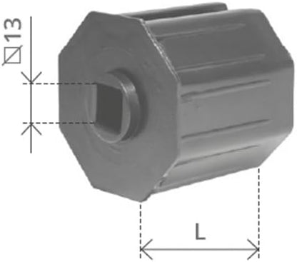 Calotta Ottagonale Ø60 mm in PVC per Rullo Tapparella - Foro Quadro 13 mm | Happy&Brico