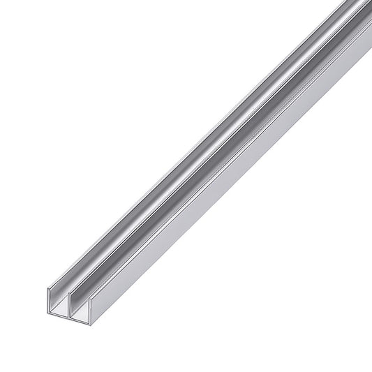 Profilo Doppio Canalino a U in Alluminio Argento - 20x18 mm (2 mt)
