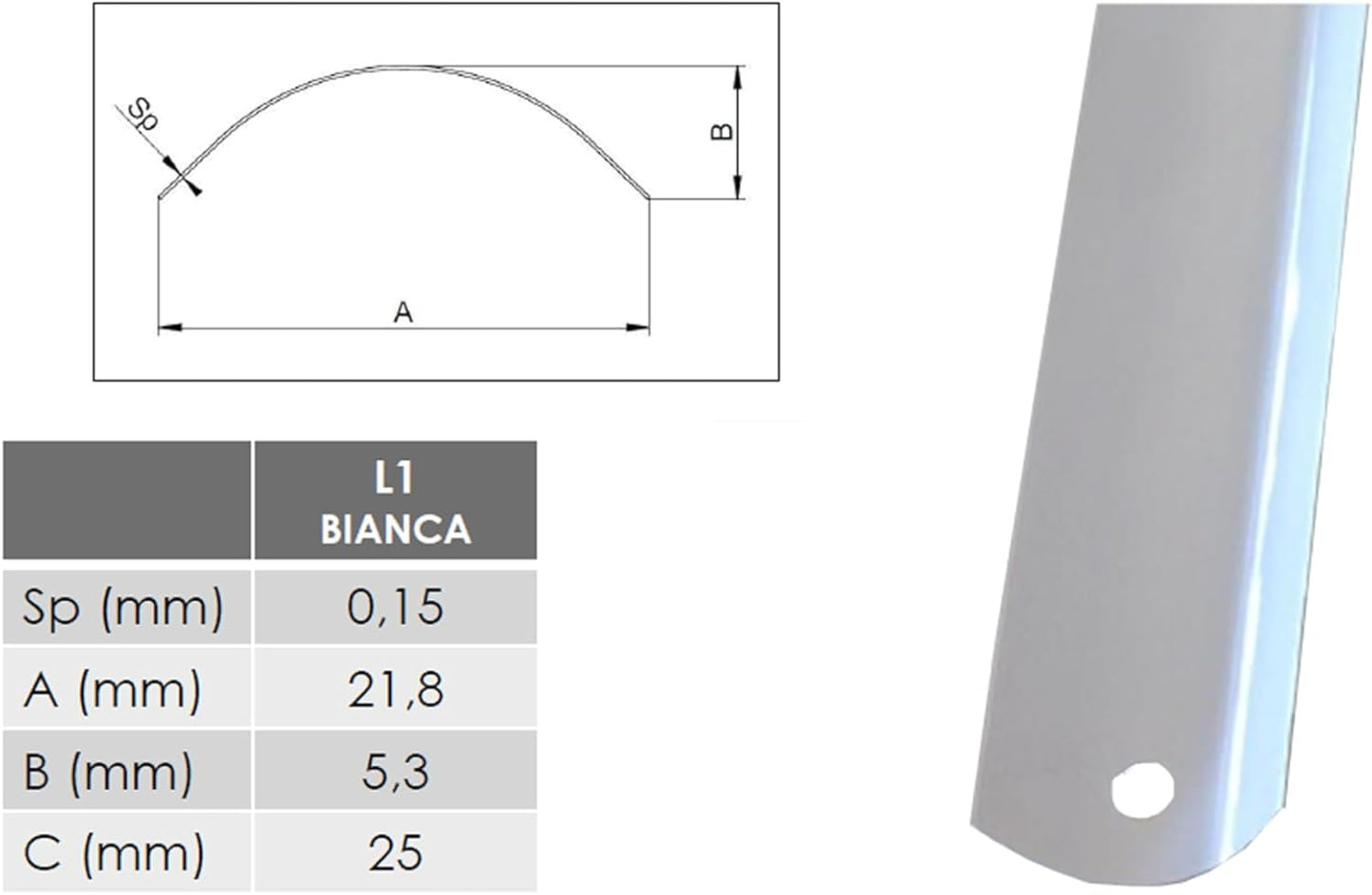 Lamella 148 cm per zanzariere,ricambio zanzariere a carro armato  PRATIKA/JOLLY
