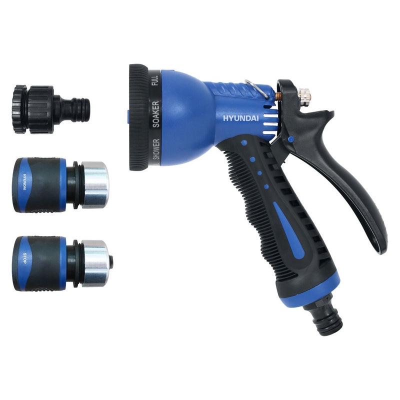 Set 4 Pezzi Pistola Irrigatrice e Raccordi Hyundai