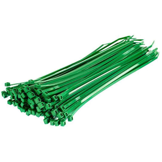 Fascette di Cablaggio Verdi per Giardinaggio - 3,6x140 mm (100 pz)