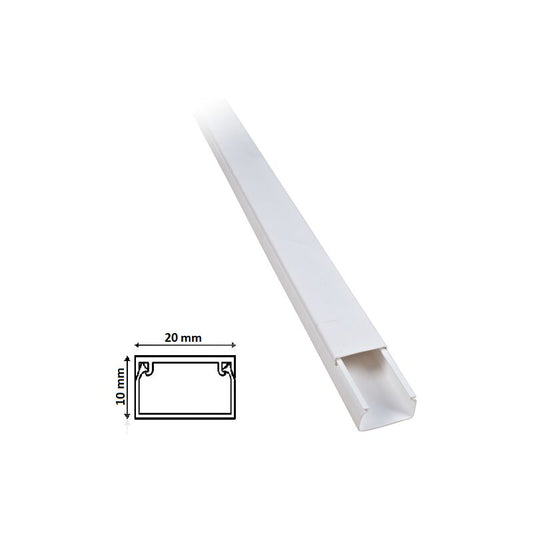 Canalina Copricavo a Parete in PVC Bianco - 20x10 mm (2 mt)