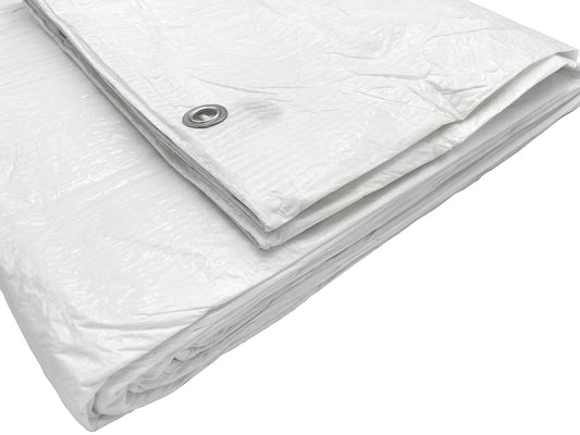 Telone in PVC Impermeabile Bianco con Occhielli - 3x4 mt