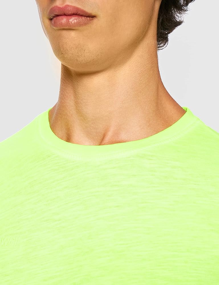 Fluo Yellow t-shirt cotone fiammato