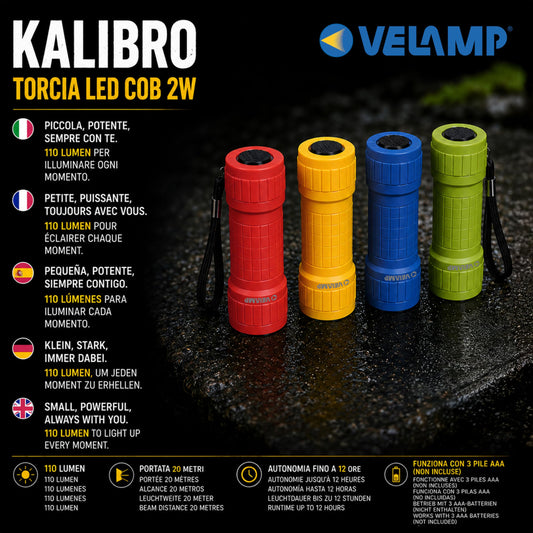 Torcia a LED Manuale in ABS con Cinturino da Polso