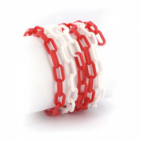 Catena di Delimitazione in Plastica (Bianco/Rosso, 5m)