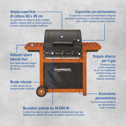 Barbecue a Gas Campingaz Adelaide con Copertura Inclusa