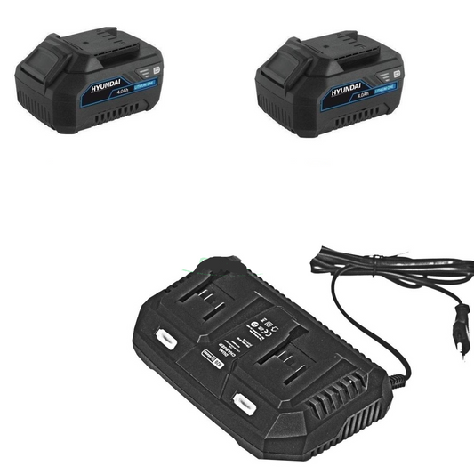 Kit Caricabatteria Doppio Hyundai con 2 Batterie 20V 4Ah