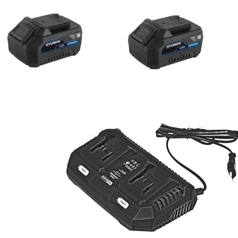 Kit Caricabatteria Doppio Hyundai con 2 Batterie 20V 4Ah