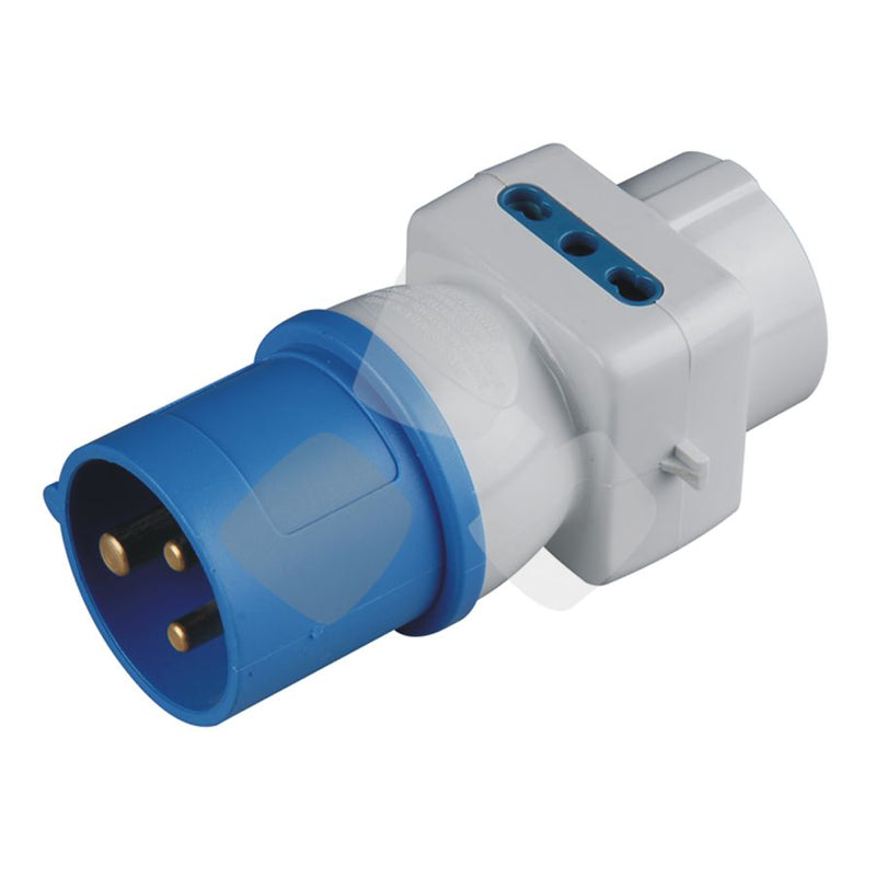Adattatore Industriale Maurer con Spina e 3 Prese Civili