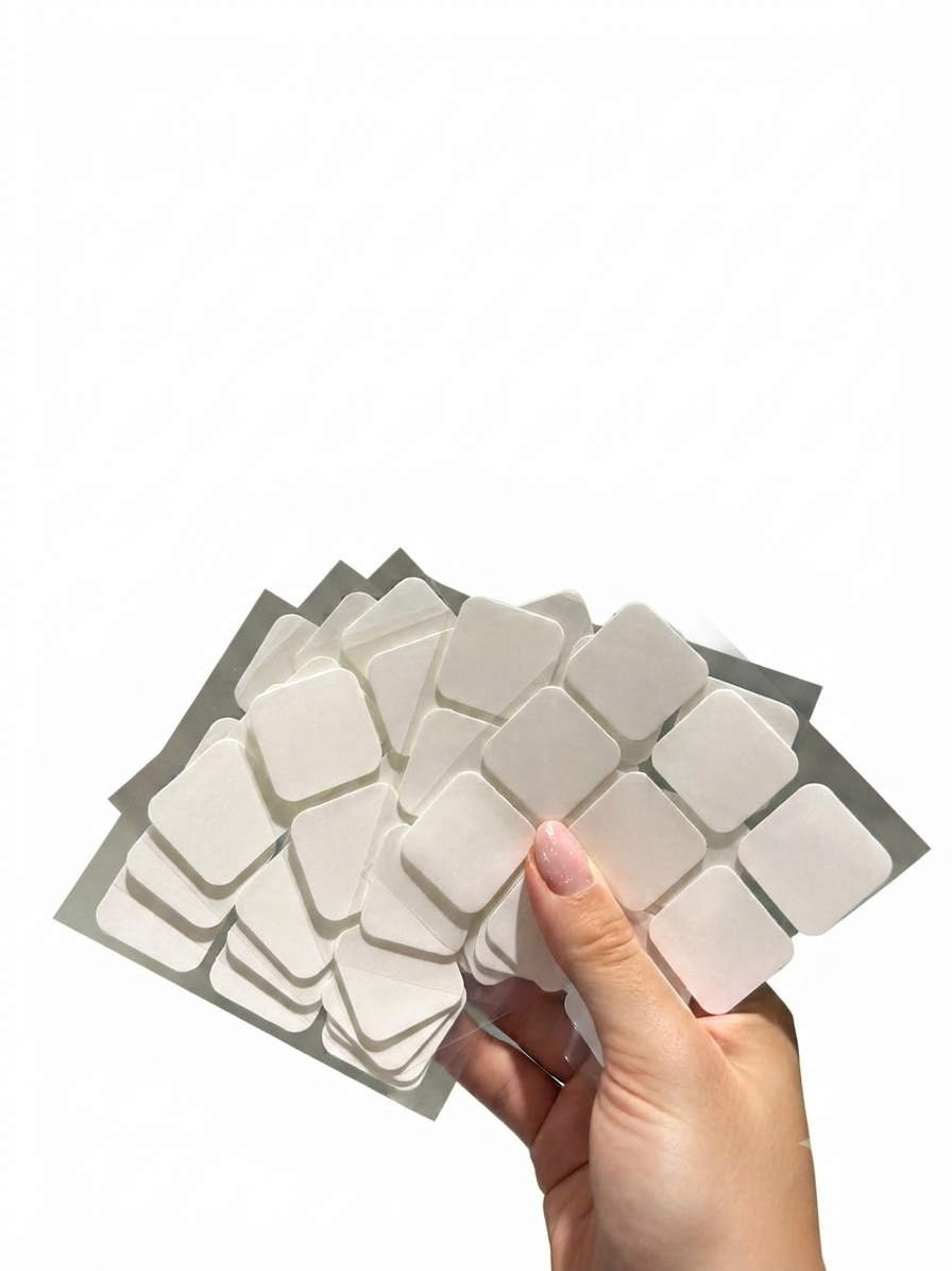 Adesivi Biadesivi Nano Trasparente 3x3 cm Riutilizzabili - 54 Pezzi