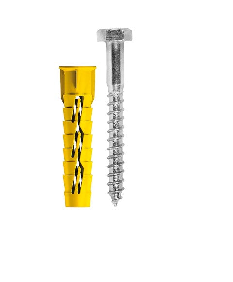 Tassello Universale Brevettato in Nylon con Vite Testa Esagonale – Varie Misure – Blister