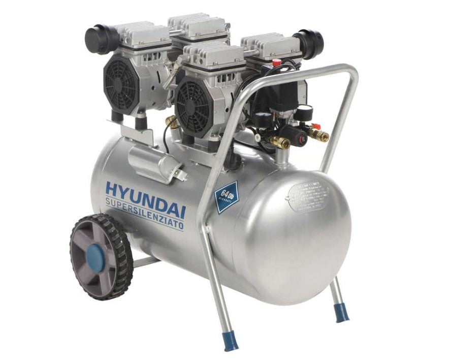 Compressore Silenziato 50 Litri Hyundai 3HP - Tecnologia Oil-Free