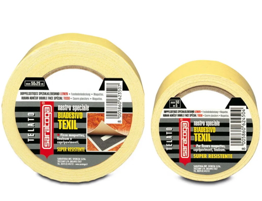Nastro Biadesivo Telato ad Alta Resistenza 50 mm x 5 mt – Saratoga