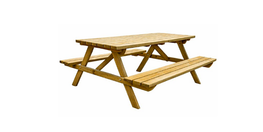 Tavolo da Picnic con Panche in Pino Impregnato - 170x140x71h cm
