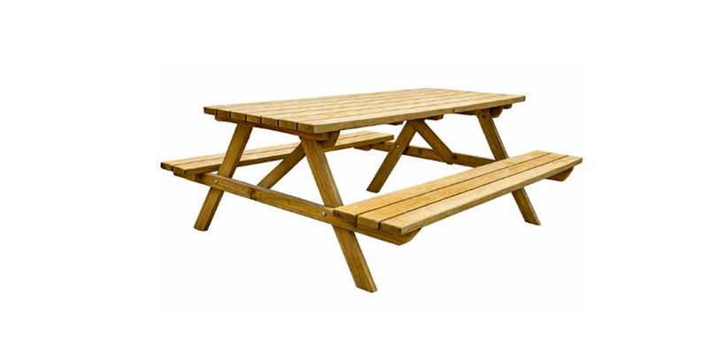 Tavolo da Picnic con Panche in Pino Impregnato - 170x140x71h cm