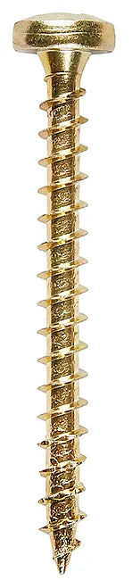 Vite Testa Cilindrica impronta a Croce tipo Z per Truciolare, (filetto BREVETTATO), in acciaio cementato, Zincata Gialla (Tipo Gold - Esente da CrVI) e cerata