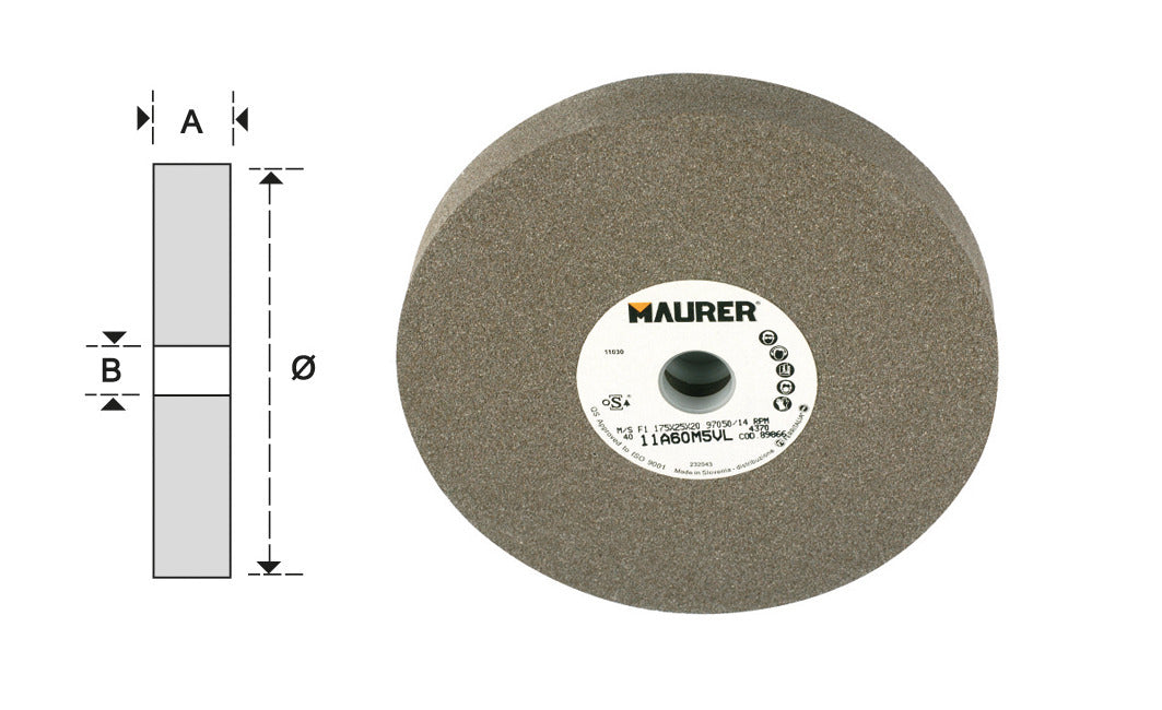 Mola Abrasiva in Corindone - 125x15x16 mm - Grana 36