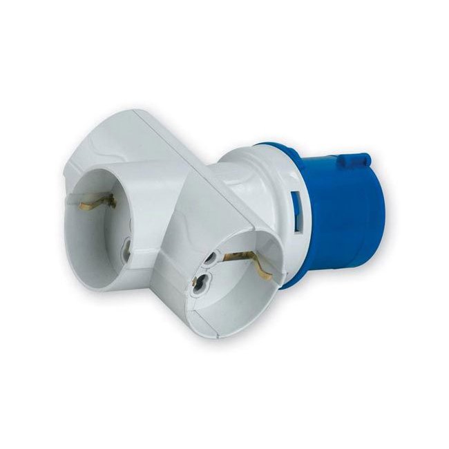 Adattatore Industriale con 3 Prese Schuko