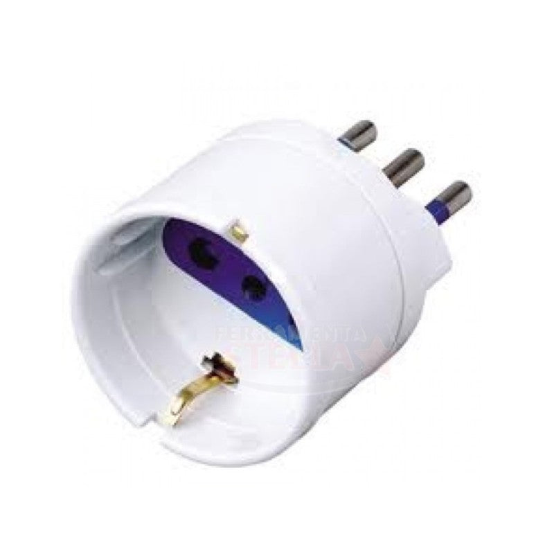 Adattatore Elettrico Singolo Schuko 10A - Colore Bianco