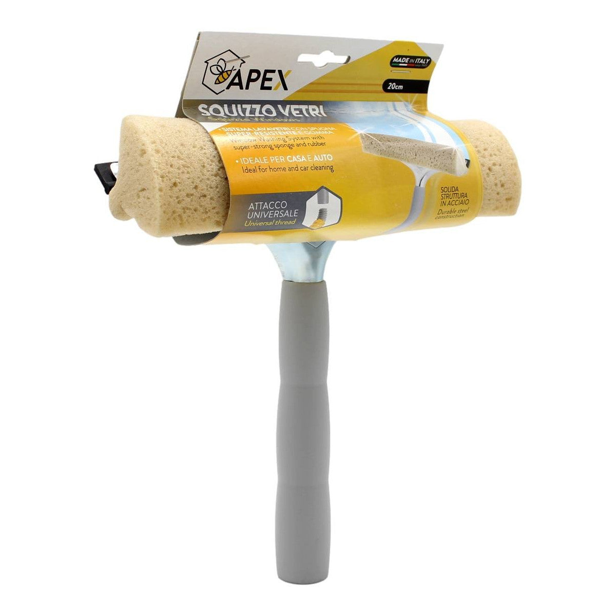 Lavavetri Manuale Compatto con Spugna e Gomma - 20 cm