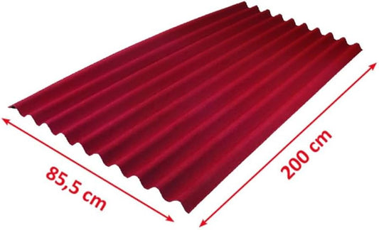 Lastra Bitumata da Copertura Rossa - 85,5 x 200 cm