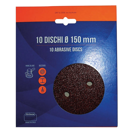 Dischi Abrasivi con Velcro D150 Grana 80 - 10 pz