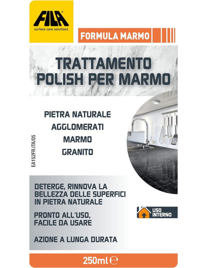 FILA Formula Marmo – Crema Polish Lucidante Protettiva per Marmo, Pietra Naturale e Agglomerati – 250ml
