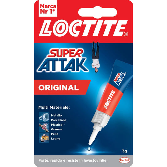 Adesivo Istantaneo Cianoacrilico Super Attak Original 3 g – Loctite