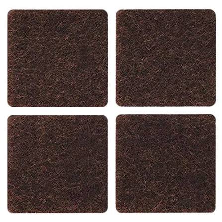Feltrini Quadrati per Sedie Marroni - 35x35 mm (3 Pezzi)