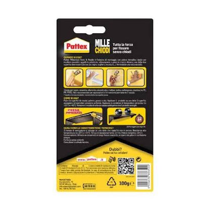 Adesivo di Montaggio Millechiodi Forte Presa 100 g - Pattex