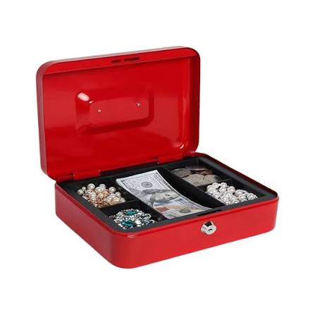 Cassetta Portavalori Grande in Acciaio con Chiave - 30x24x9 cm